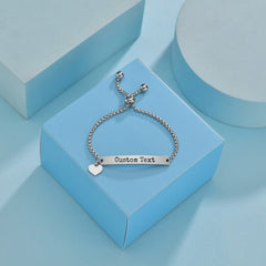 Custom Engraved Lettering Bracelet Titanium Stainless Steel Personalized Name