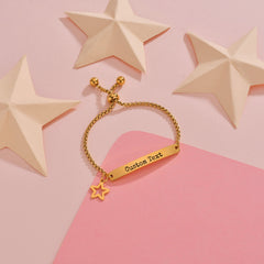 Custom Engraved Lettering Bracelet Titanium Stainless Steel Personalized Name