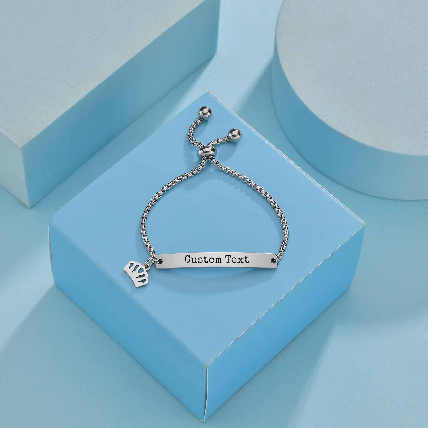 Custom Engraved Lettering Bracelet Titanium Stainless Steel Personalized Name