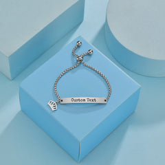 Custom Engraved Lettering Bracelet Titanium Stainless Steel Personalized Name