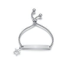 Custom Engraved Lettering Bracelet Titanium Stainless Steel Personalized Name