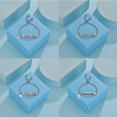 Custom Engraved Lettering Bracelet Titanium Stainless Steel Personalized Name