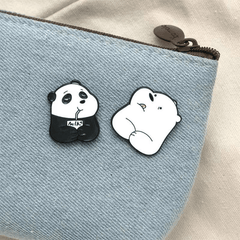 Cute Greedy Bear Cartoon Brooch Pin