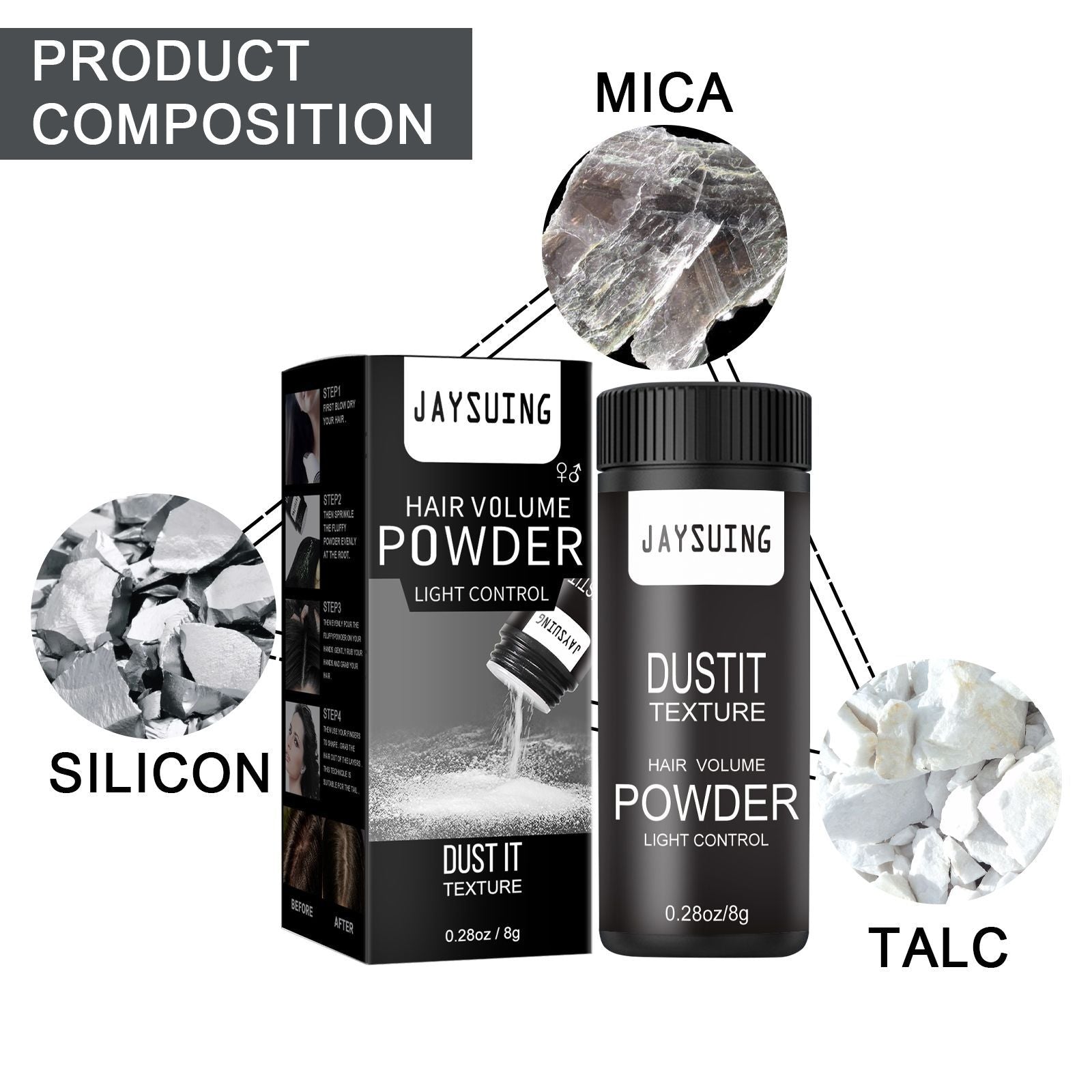 Hair Fluffing Powder for Styling Men & Women 0.28 Oz