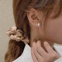 Vintage Faux Pearl Stud Earrings Ear Jewelry For Women