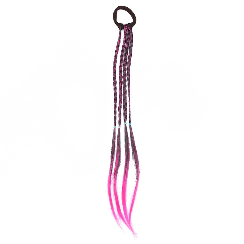 Colorful Wig Hair Ties Princess Twisted Braid Elastic Hair Accessories