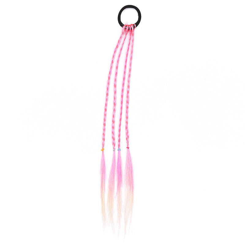 Colorful Wig Hair Ties Princess Twisted Braid Elastic Hair Accessories