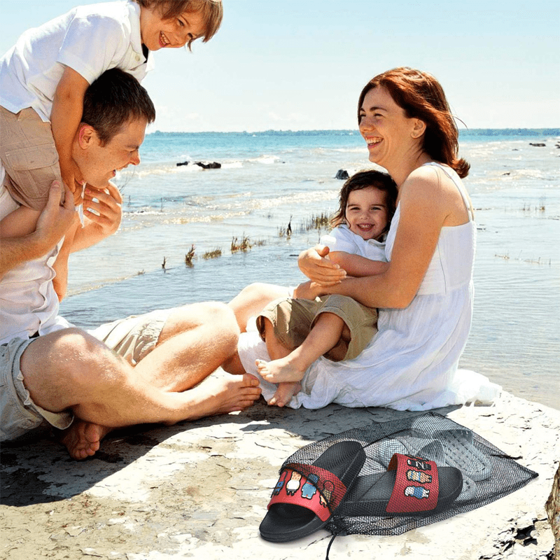 Nylon Mesh Drawstring Bag for Beach Toys Swimming Camping Travel