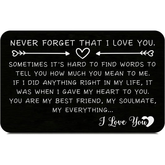 Metal Carving Card for Your Lover Husband Wife Gift