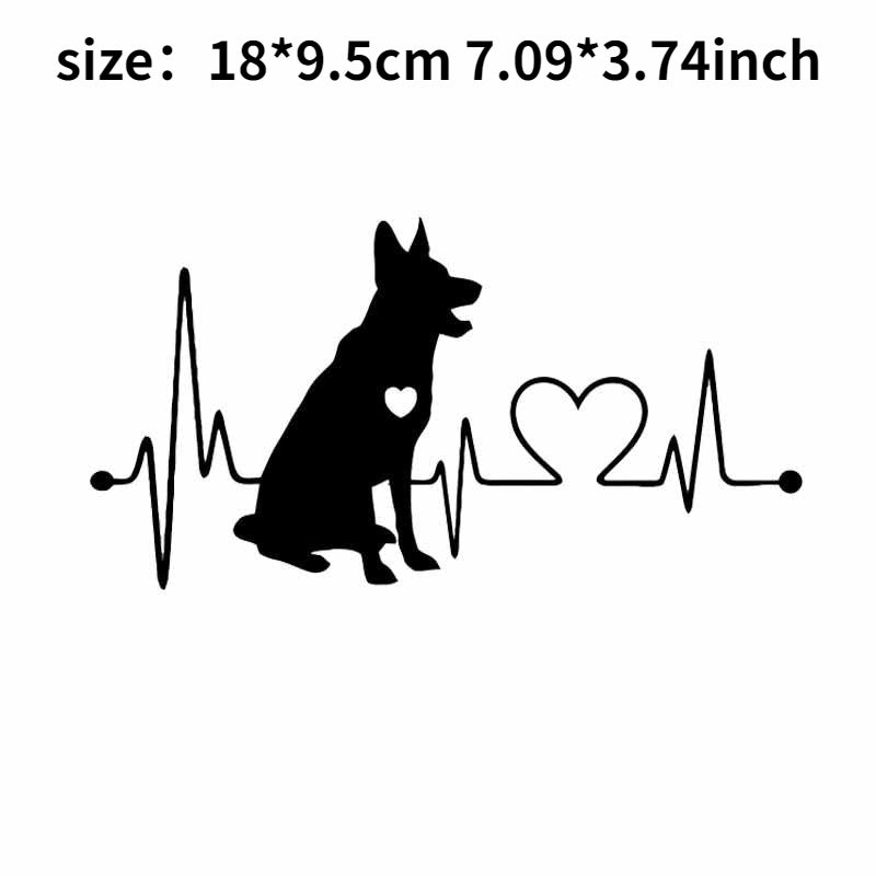 Film Heartbeat Cartoon Animal Pet Bumper Car Sticker Silver