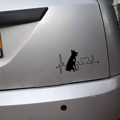 Film Heartbeat Cartoon Animal Pet Bumper Car Sticker Silver