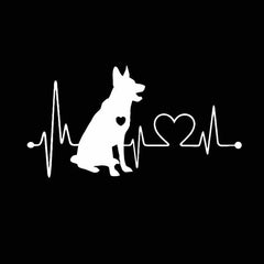 Film Heartbeat Cartoon Animal Pet Bumper Car Sticker Silver