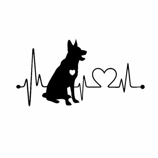 Film Heartbeat Cartoon Animal Pet Bumper Car Sticker Silver