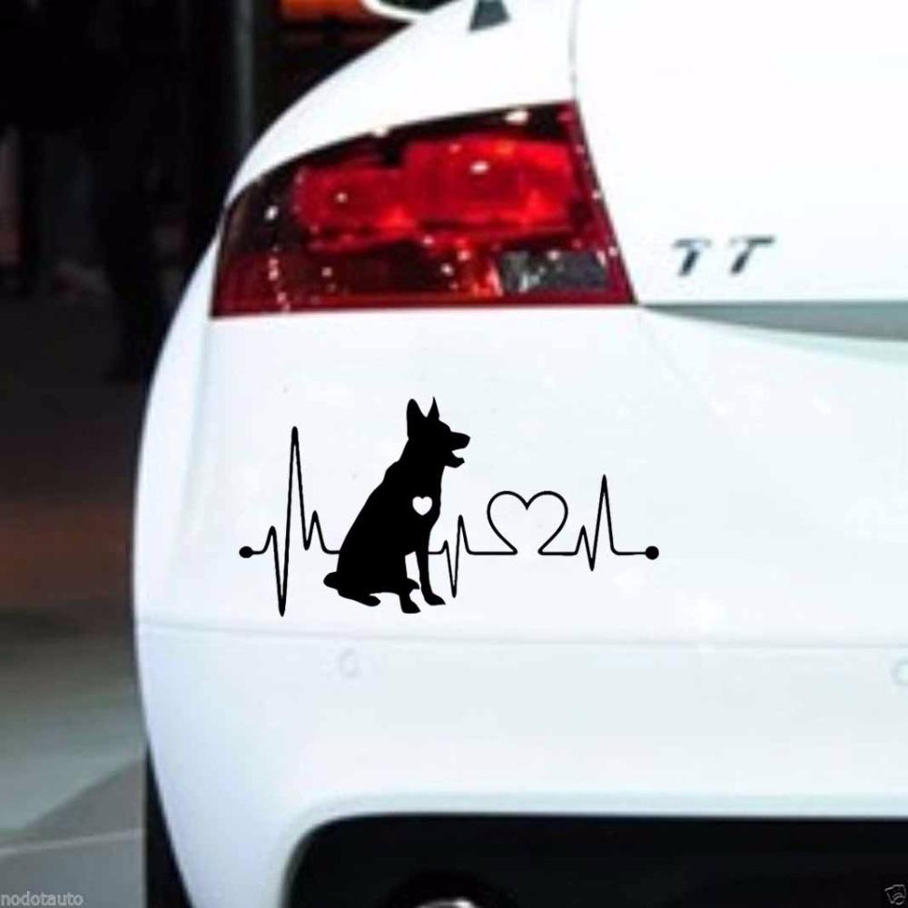 Film Heartbeat Cartoon Animal Pet Bumper Car Sticker Silver