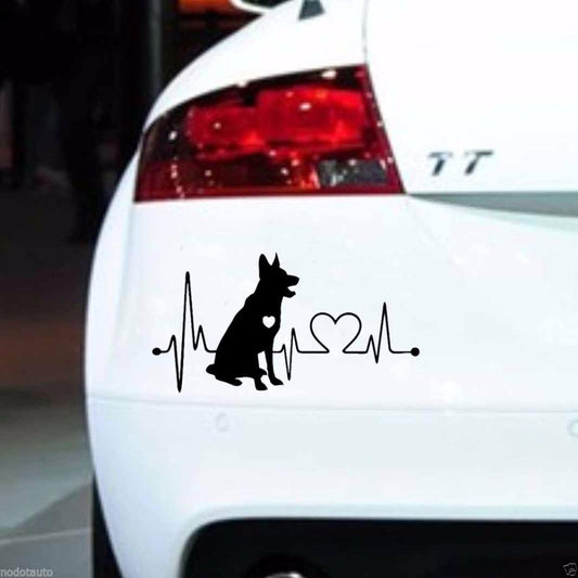Film Heartbeat Cartoon Animal Pet Bumper Car Sticker Silver