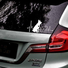 Film Heartbeat Cartoon Animal Pet Bumper Car Sticker Silver