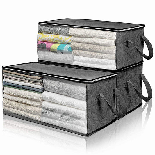 Large Capacity Quilted Storage Bag with Window & Handles