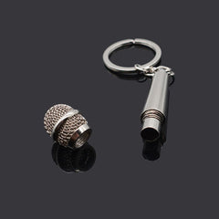 Mini Microphone Keychain Music Rock Bag Charm Pendant Gift