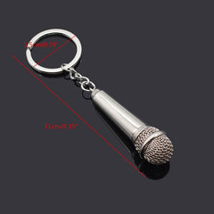 Mini Microphone Keychain Music Rock Bag Charm Pendant Gift