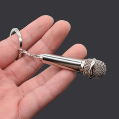 Mini Microphone Keychain Music Rock Bag Charm Pendant Gift