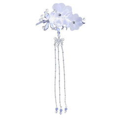 Flower & Tassel Hair Pin Rhinestone Clip Decorative Headwear