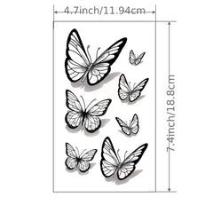 Realistic 3D Butterfly Tattoo Sticker Waterproof Long Lasting Arm Body Art