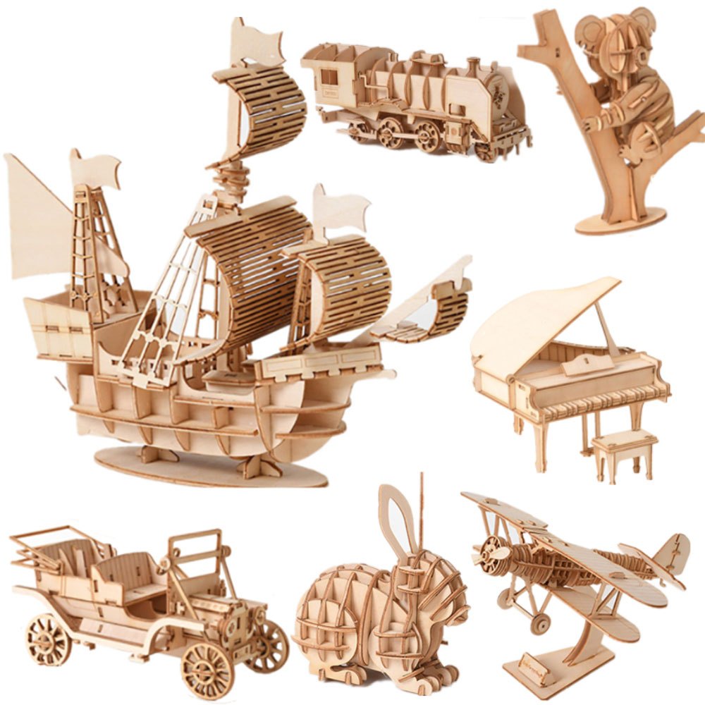 3D Wooden Puzzle Mechanical Toy Building Game Gift
