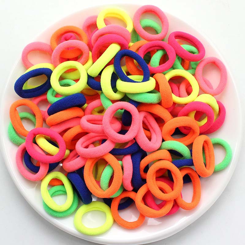 100pcs Girls Hair Accessories Elastic Hair Ties