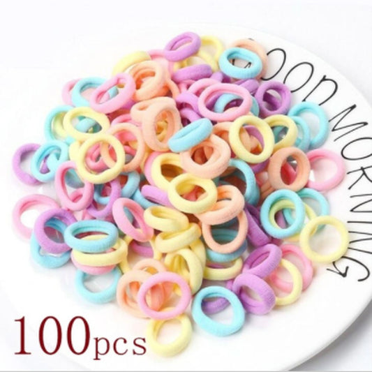 100pcs Girls Hair Accessories Elastic Hair Ties