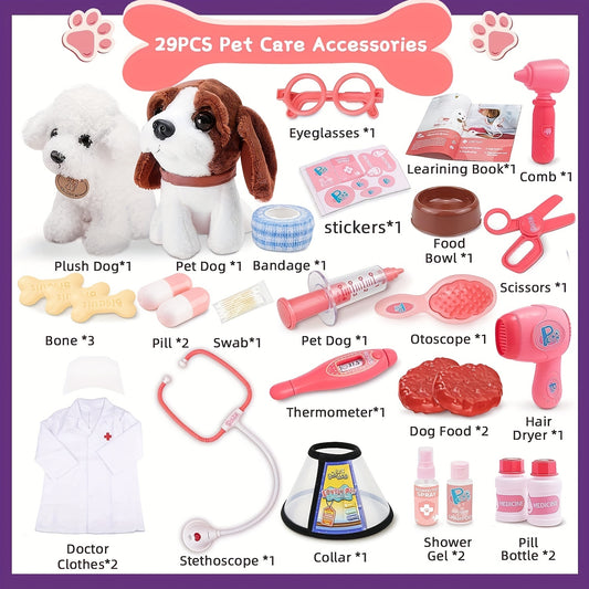 28pc 2-In-1 Pet Vet First Aid & Care Set - Halloween Gift