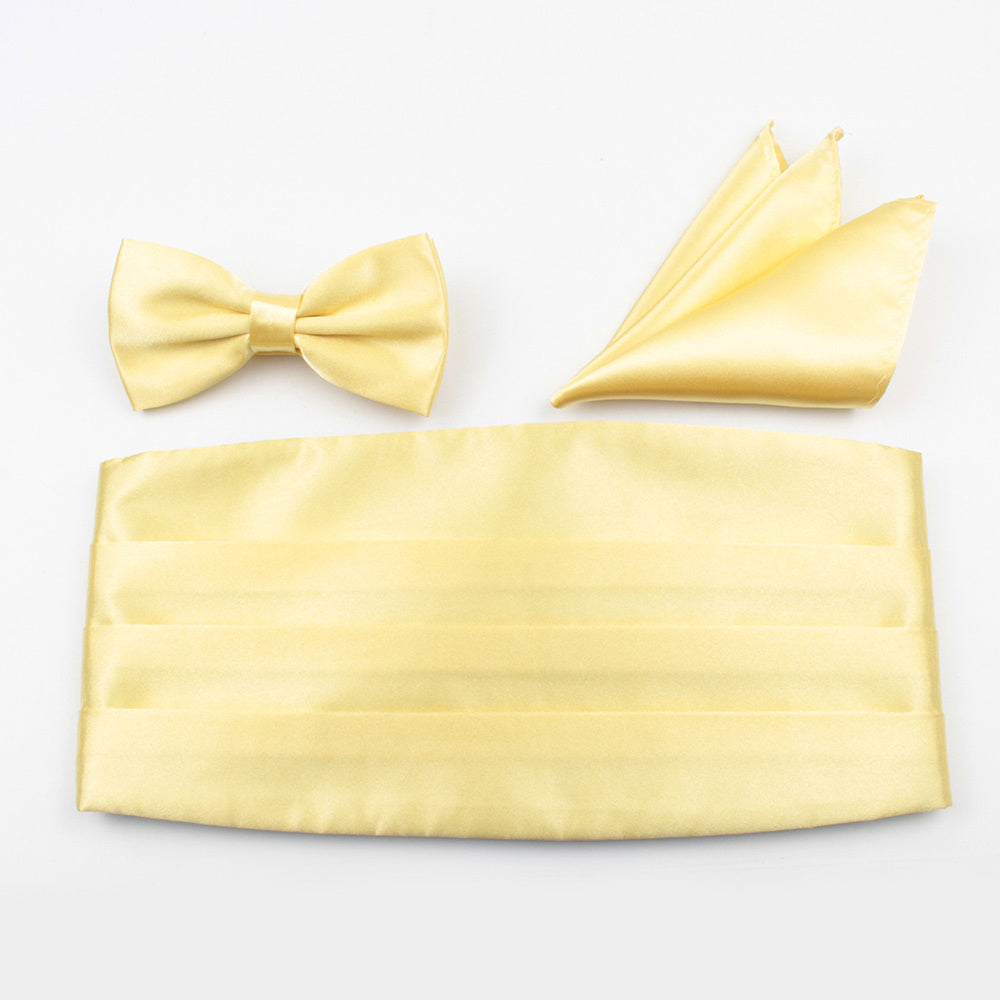 3pcs Girdle Bow Tie Pocket Squares Set