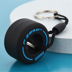 Cartoon Small Tire Keychain Unisex Car Bag Key Ring Pendant