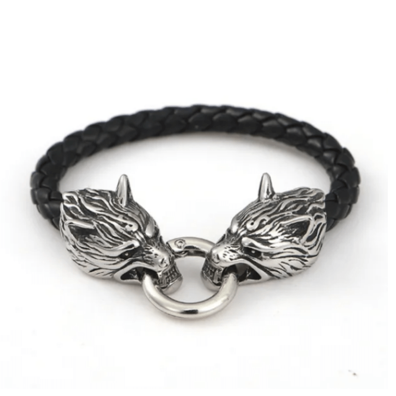Viking Leather Rope Bracelet Hip Hop Men Jewelry