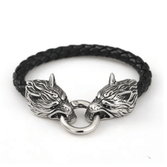 Viking Leather Rope Bracelet Hip Hop Men Jewelry