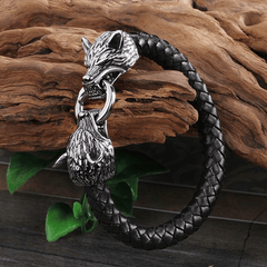 Viking Leather Rope Bracelet Hip Hop Men Jewelry