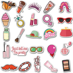50pcs Waterproof Girls Cosmetics Stickers