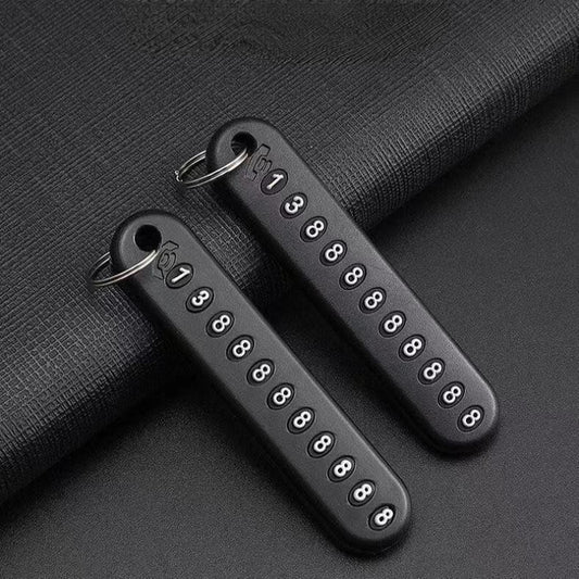 Anti Lost Phone Number Plate Car Keychain Pendant