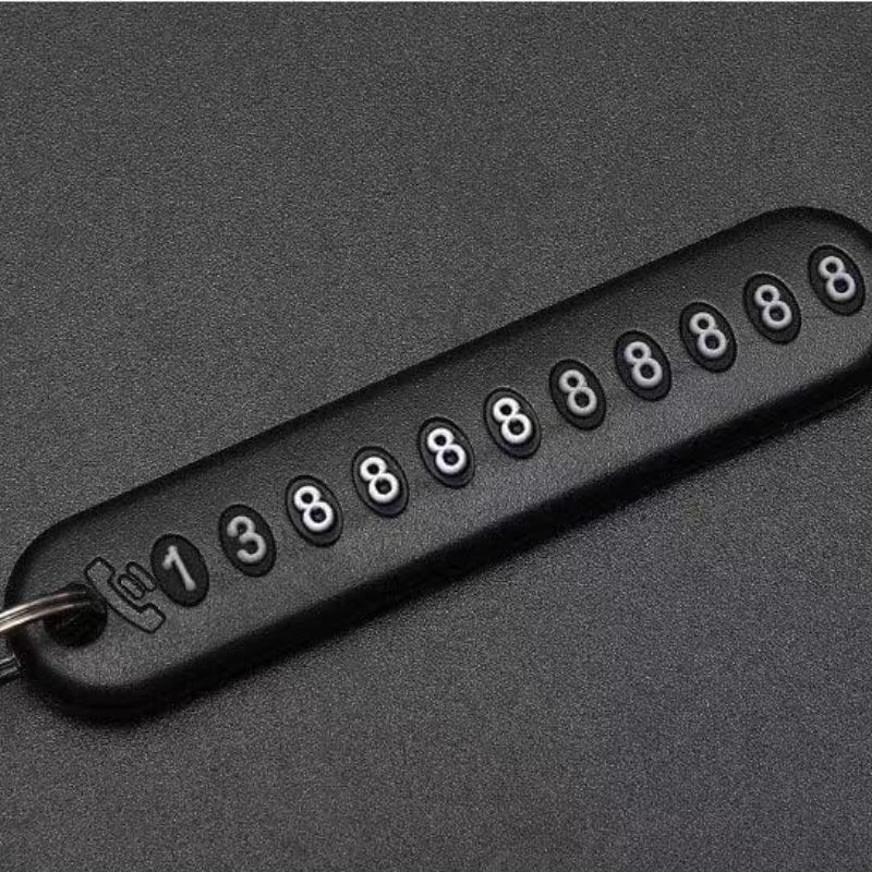 Anti Lost Phone Number Plate Car Keychain Pendant