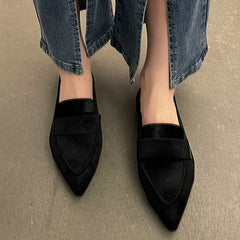 Women's Pointed Toe Flat Loafers Slip On Shoes