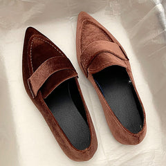 Women's Pointed Toe Flat Loafers Slip On Shoes