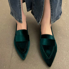 Women's Pointed Toe Flat Loafers Slip On Shoes