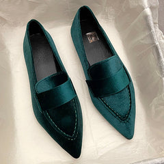 Women's Pointed Toe Flat Loafers Slip On Shoes