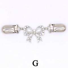 Vintage Sweater Shawl Clip Metal Brooch Flower Pattern Dress Cardigan