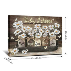 Golden Flower Canvas Painting Wall Art Prints Framed Home Decor