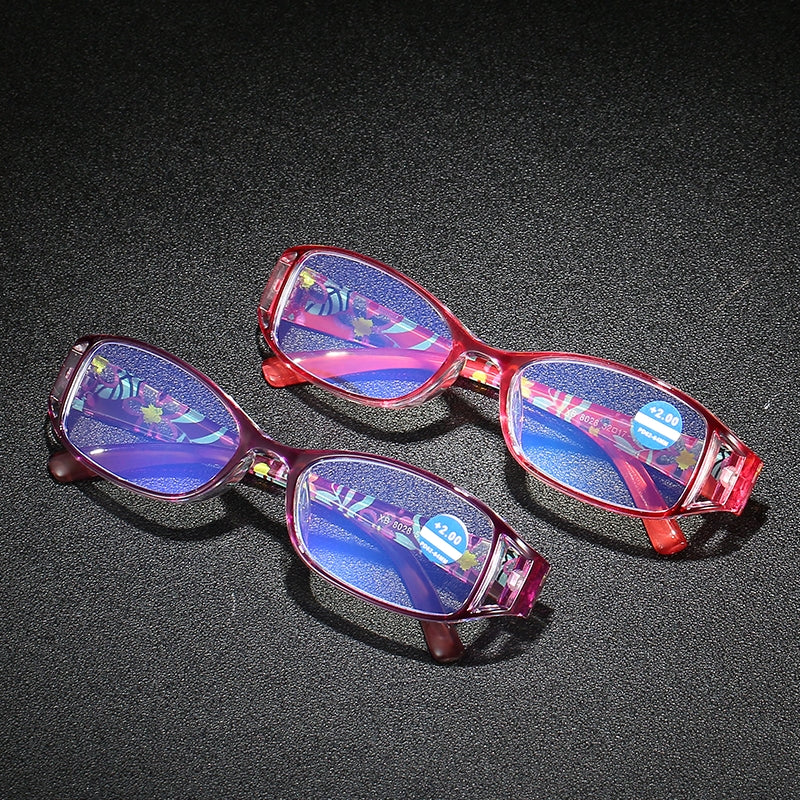 Plastic Light Blocking Reading Glasses With Soft Case For Women