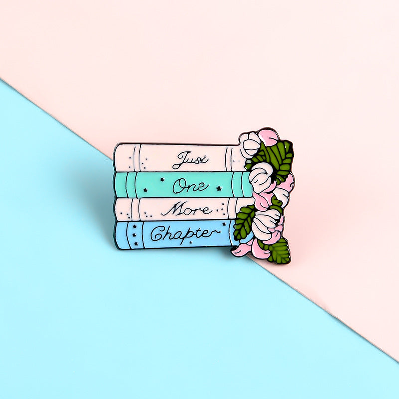 Pink Flower Student Book Brooch Buttons & Pins