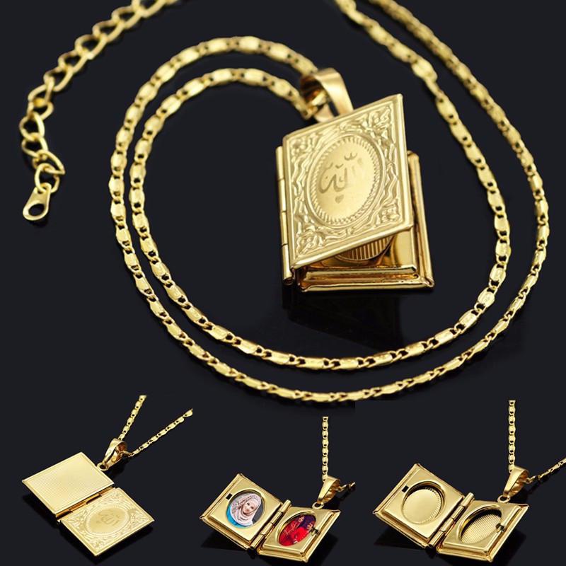 Men's Photo Box Pendant Necklace Casual Jewelry Plated