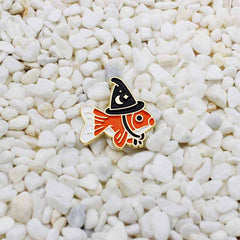 Fish Wears Magic Hat Travels World Oil Drop Brooch