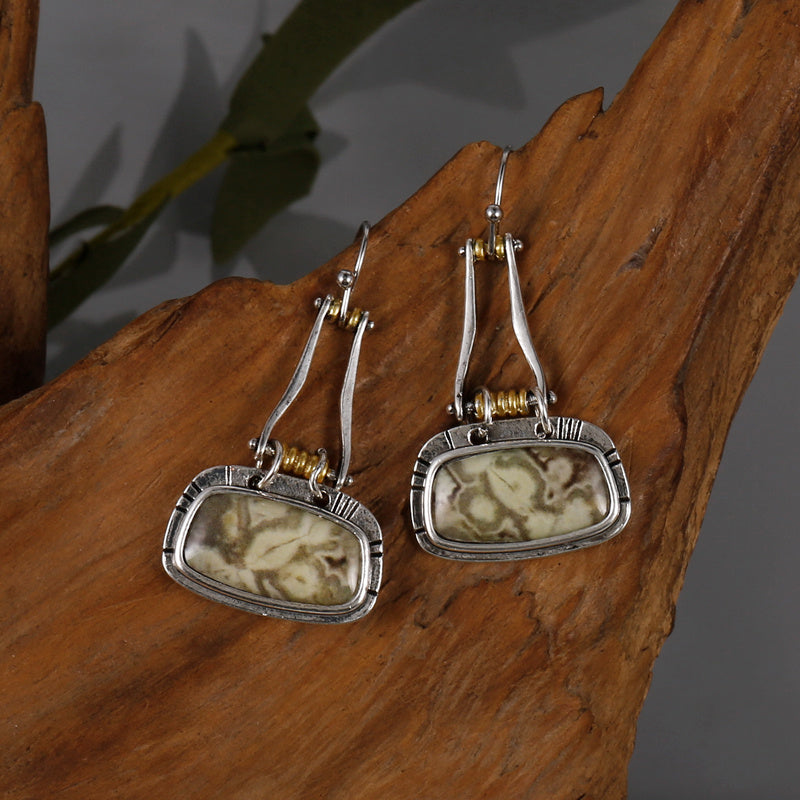 Vintage Baroque Beads Earrings Geometric Jewelry Women Girls