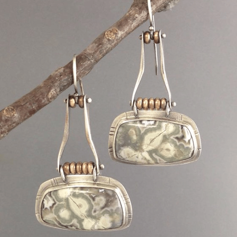 Vintage Baroque Beads Earrings Geometric Jewelry Women Girls